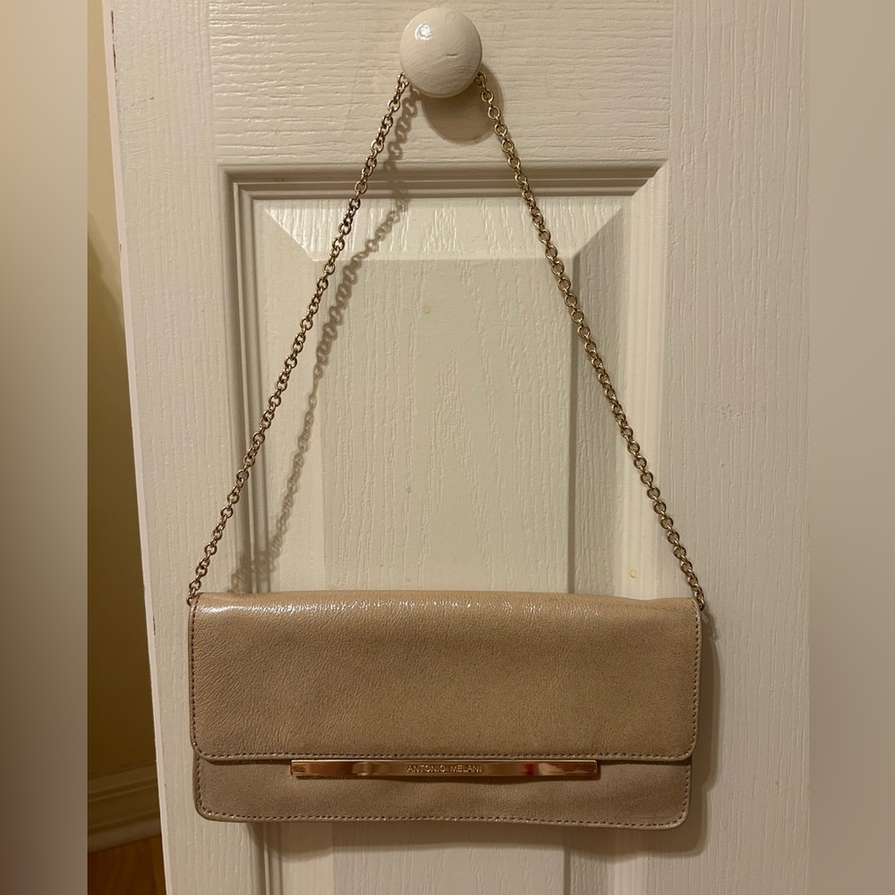 Antonio Melani Gold/Nude Shoulder Bag/Clutch - Like New